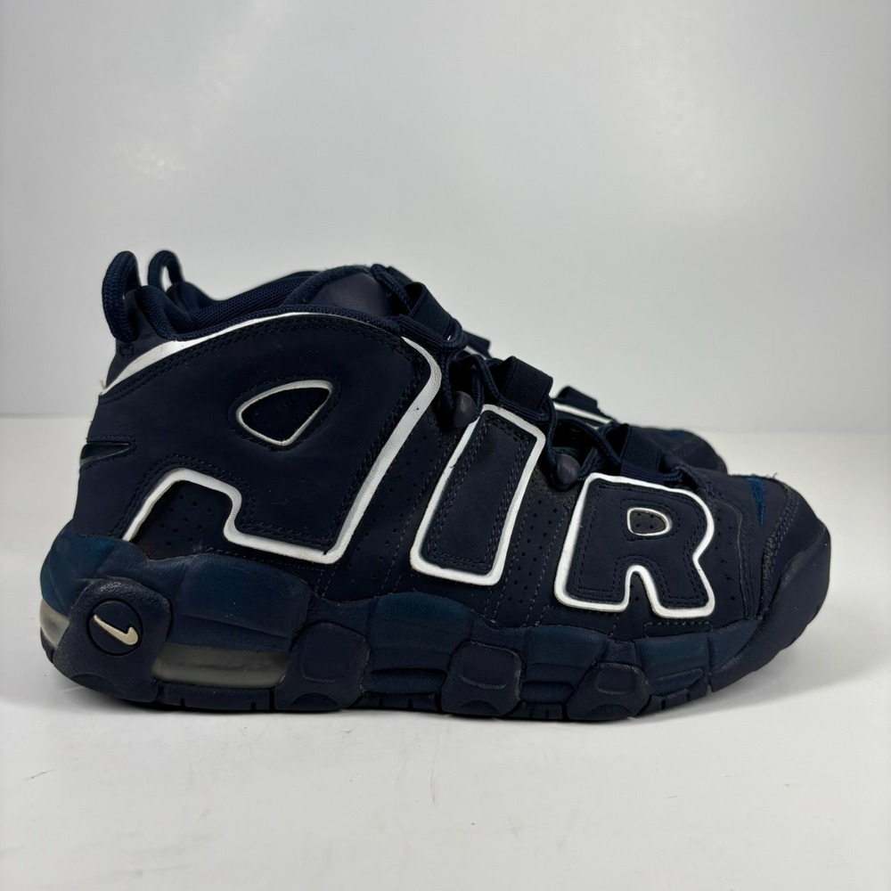Nike Air More Uptempo GS Size 6Y Women's 7.5 Obsidian Navy/White 415082-401 - Picture 10 of 16